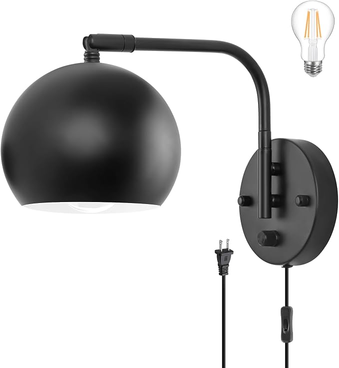 VATONI Plug in Wall Sconces, Dimmable Wall Sconce Swing Arm Wall Lights by VATONI
