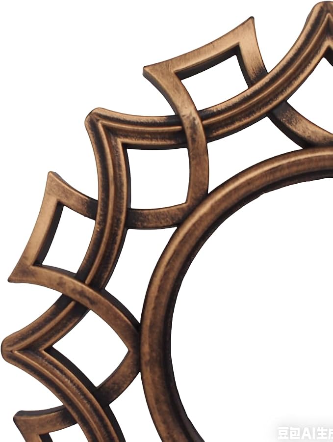 Retro Gold Mirrors for Wall Pack of 3. Geometric Lines Round Mirrors. More - Image 8