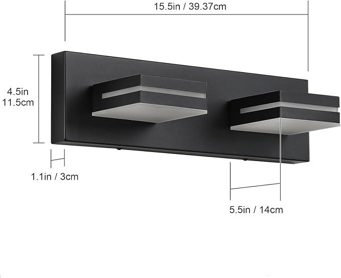 SineRise LED Modern Bathroom Vanity Light Fixtures, Matte Black Modern Acrylic - Image 7