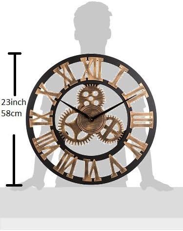 23" inch Noiseless Silent Non-Ticking Gears Not Moving Wall Clock - Image 5