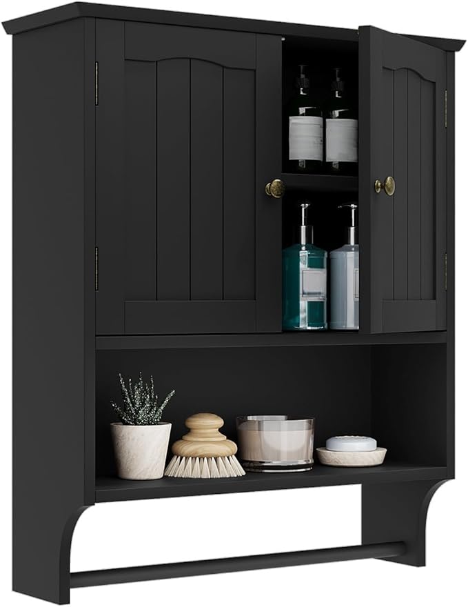 Smuxee Black Bathroom Cabinet Wall Mounted by Smuxee