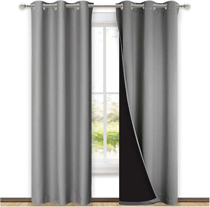NICETOWN Blackout Curtains 80 inches Long, Full Light Blocking Drapes by NICETOWN