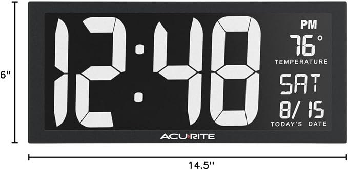 AcuRite 75159M 14.5" Large White LED Digital Clock Inch - Image 7