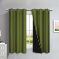 NICETOWN 100% Blackout Lined Curtains, Olive Green, 1 Pair, 2 Thick Layers by NICETOWN