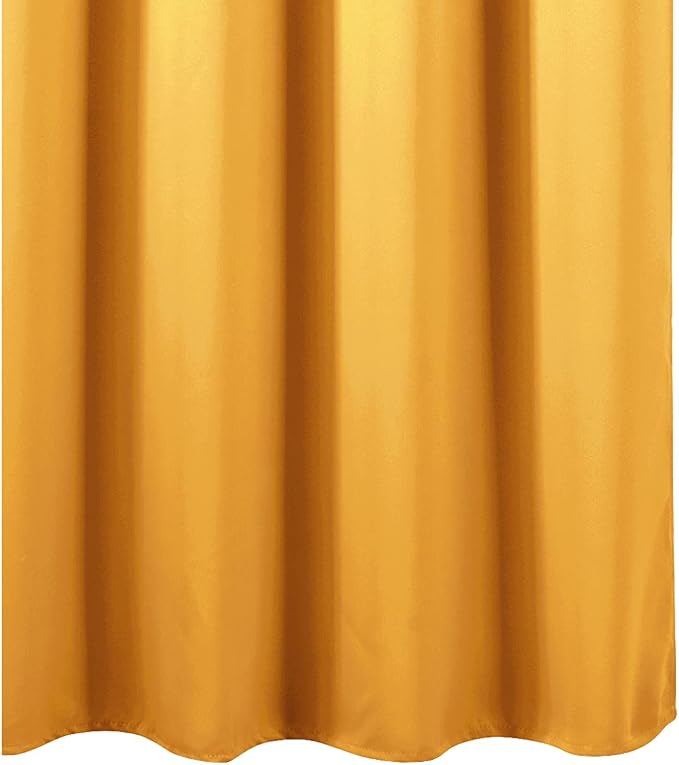 LEMOMO Yellow Blackout Curtains/52 x 45 Inch Length/Set of 2 Panels Grommet - Image 9