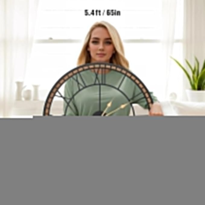 Micasso Large Farmhouse Wall Clock: 24 inch Modern Metal Black - Image 2