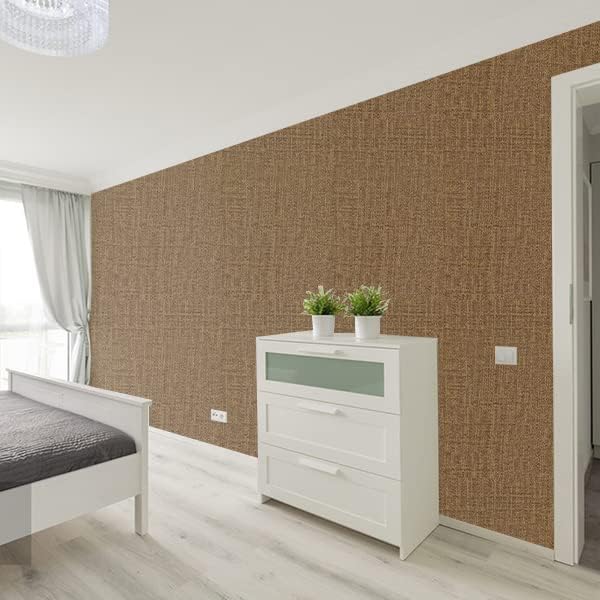Yancorp 16"x394" Textured Fabric Faux Grasscloth Peel and Stick Wallpaper - Image 4