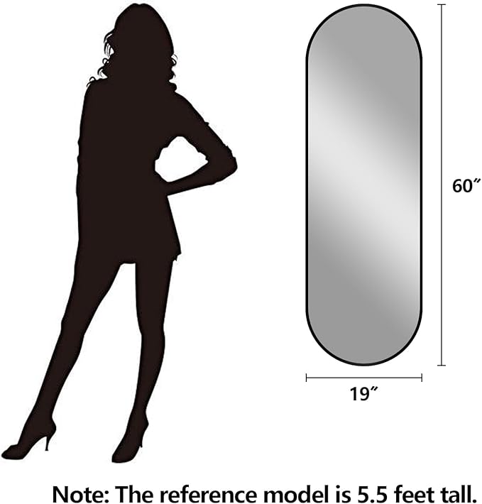 Oval Full Length Mirror, Ultra-Clear Explosion-Proof, Simple and Classic Deco - Image 2