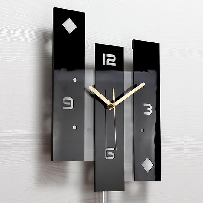 SHISEDECO Creative Mute Modern Large Pendulum Clock in Black and White Color - Image 4