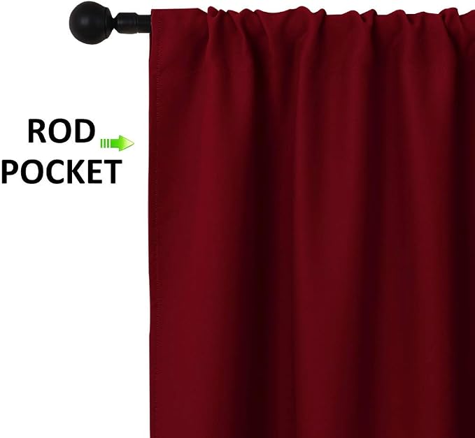 NICETOWN 2 Panels Blackout Curtains, Rod Pocket Thermal Insulated Drapes - Image 2