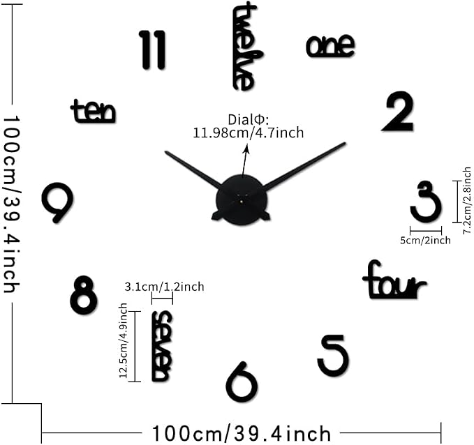 Large Modern Art Deco Wall Clock Silent Acrylic Unique Decorative Wall Clocks - Image 5