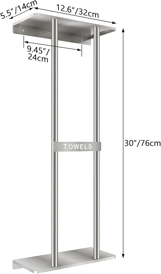 STWWO Bathroom Towel Storage for Bathroom, Wall Towel Rack for Rolled Towels - Image 4