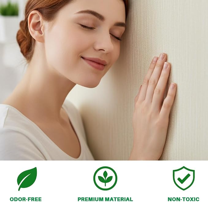 Thick Grasscloth Peel and Stick Wallpaper- 17.7"x 196" Textured Wall Paper - Image 6