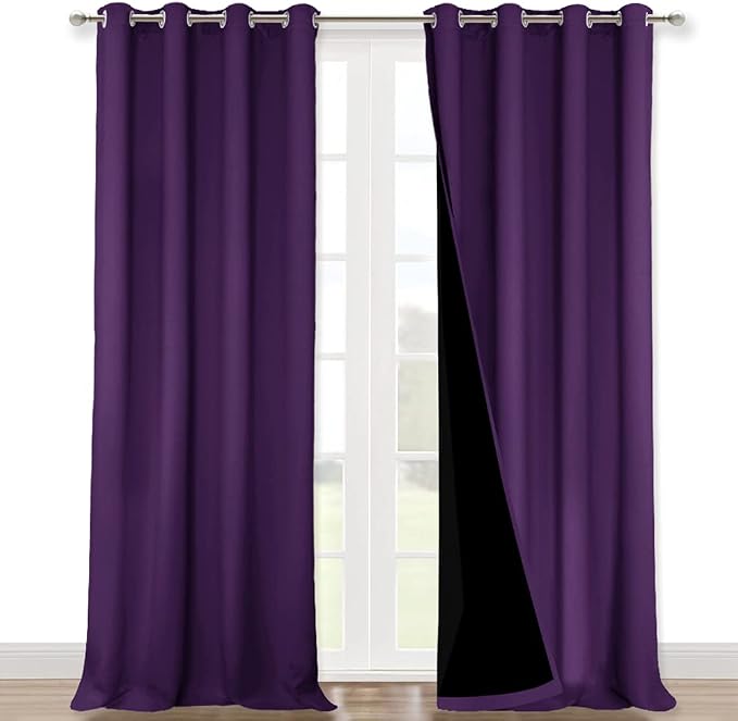 NICETOWN Full Shading Curtains 90 inches Long 2 Panels Set by NICETOWN