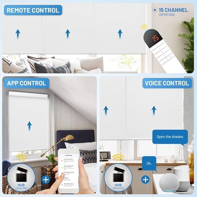Motorized Blinds with Remote, Cordless Smart Blinds with Valance Cover - Image 5