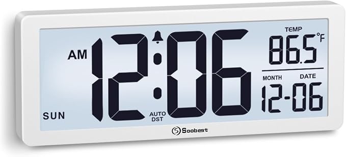 Soobest 8.5 Inch Digital Wall Clock Battery Operated by Soobest