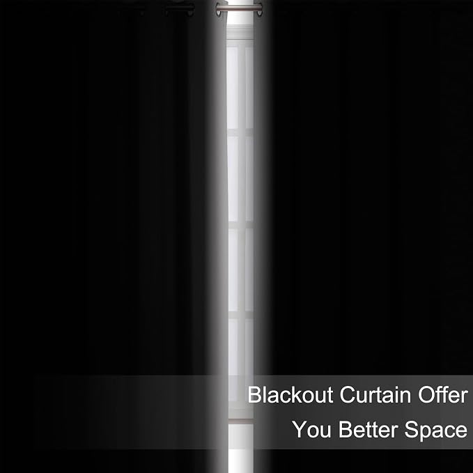 LEMOMO Blackout Curtains 52 x 120 Inch Long Light Grey Curtains Set of 2 Panels - Image 3