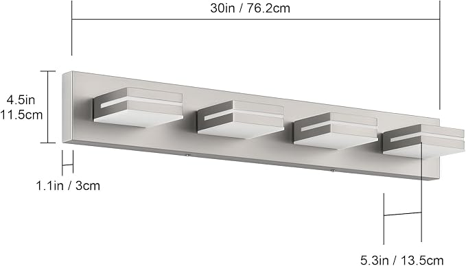 SineRise LED Modern Bathroom Vanity Light Fixtures, Brushed Nickel Modern - Image 6