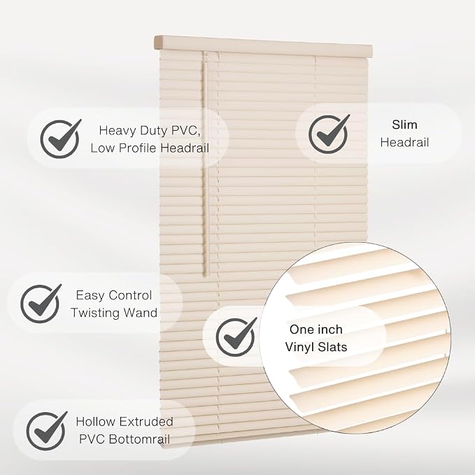 LOTUS & WINDOWARE Cordless Mini Blind, 16.5" Wide x 84" Long - Image 2