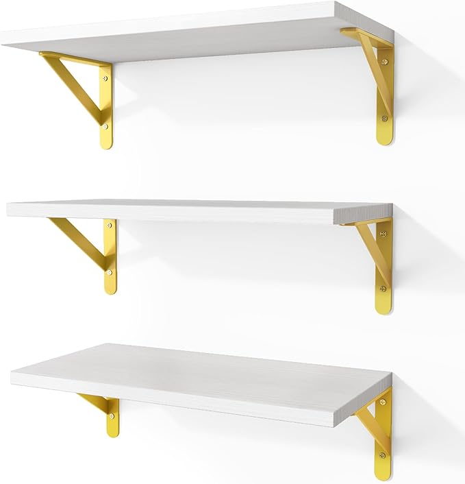 Fixwal Floating Shelves for Wall, Wood Wall Mounted Shelves for Bedroom by Fixwal