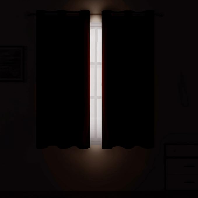 LEMOMO Chocolate Brown Blackout Curtains 38 x 54 Inch Length/Set of 2 Curtain - Image 3