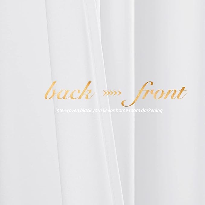 NICETOWN White Velvet Curtains 90 inches Long 2 Panels Set, Thermal Insulated - Image 4
