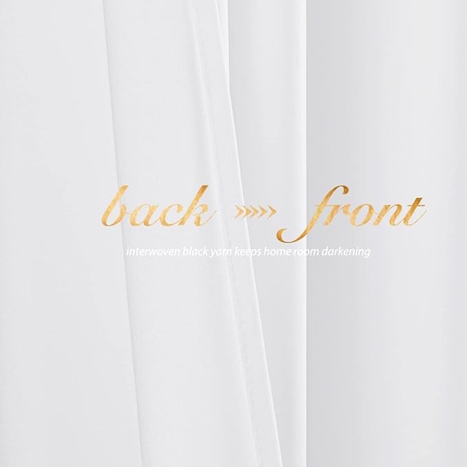 NICETOWN Pure White Velvet Curtains 96 inches Long 2 Panels, Farmhouse and - Image 4