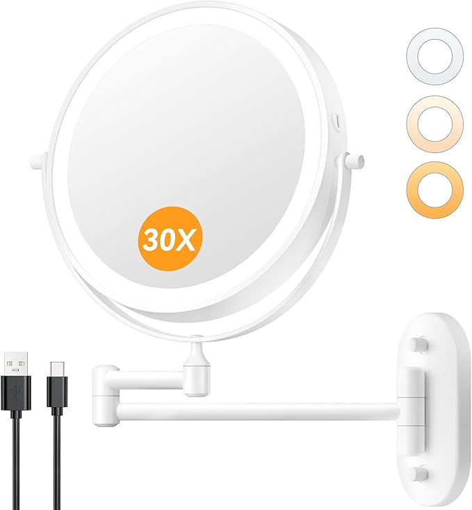 Auxmir 1X/30X Wall Mounted Makeup Mirror by Auxmir