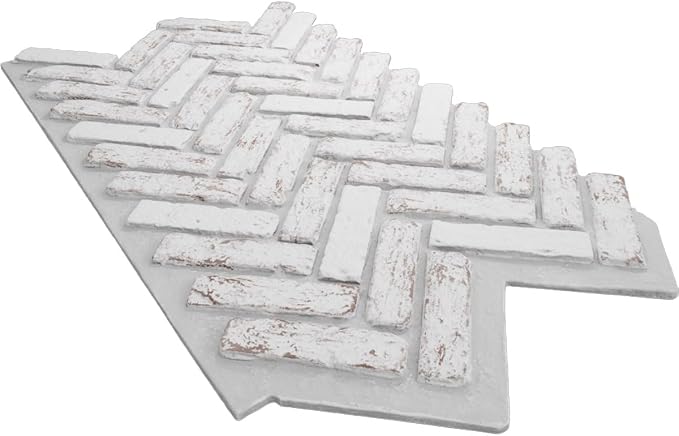 EverStone Herringbone Faux Brick Panel, 46 1/2"W x 25 1/4"H x 1"D, Rustic White - Image 6