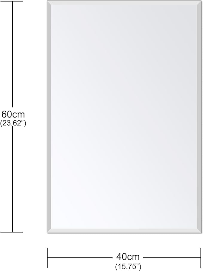 Frameless Bathroom Mirror for Wall, Rectangle Beveled Edge Mirror for Over Sink - Image 3