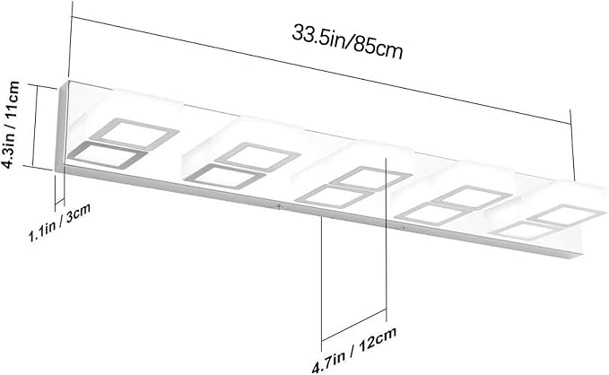 Ralbay Chrome Bathroom Vanity Lighting Fixtures Acrylic Rotable 360° LED Modern - Image 5
