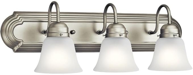 Kichler 24" 3-Light Vanity Bath Light in Brushed Nickel, Modern Bathroom Light - Image 6