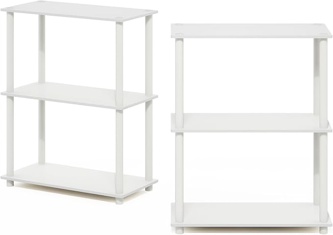 Furinno Turn-N-Tube Storage Shelves Set of 2, 3-Tier Book Shelf, Corner Shelf - Image 6