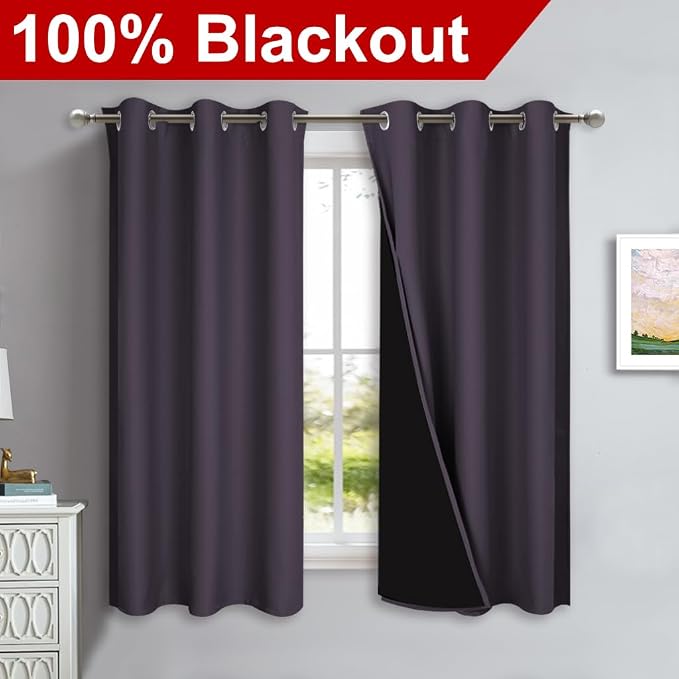NICETOWN 100% Blackout Short Curtains - Image 2
