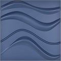 Art3d Navy Blue 3D Wall Panel PVC Slim Wave Covers 32 Sqft, by Art3d
