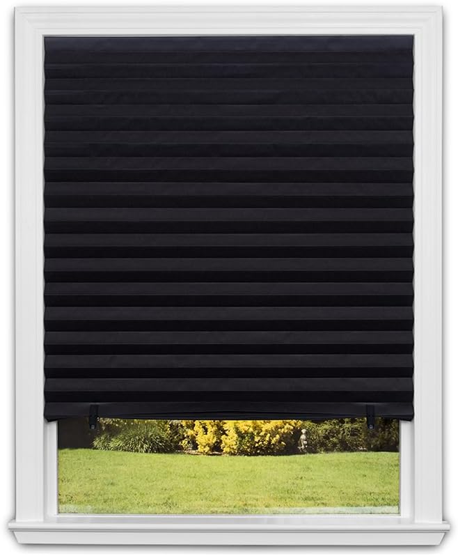 Redi Shade No Tools Original Blackout Pleated Paper Shade Black, 6 Pack by RediShade