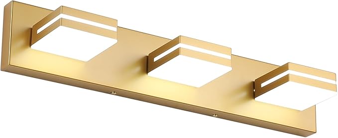 SineRise LED Modern Bathroom Vanity Light Fixtures, Matte Gold Modern Acrylic by SINERISELIGHTING