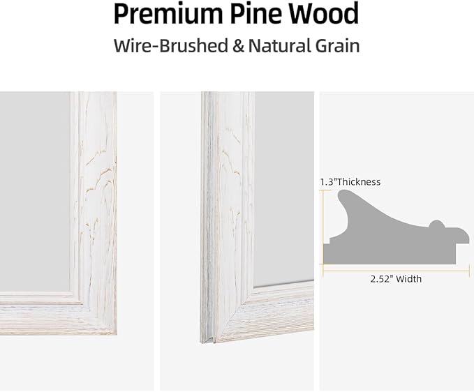 30 x 36 Rustic Wooden Framed Wall Mirror - Image 4