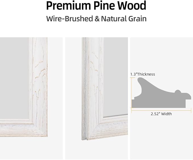 24 x 36 Rustic Wooden Framed Wall Mirror - Image 4