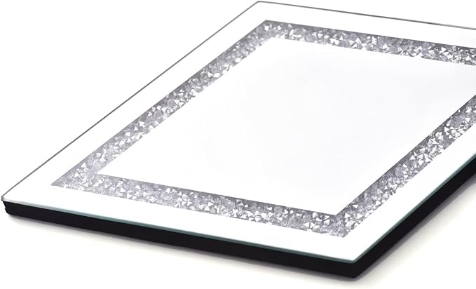 Pibeyer Silver Diamond Shaped Wall Mirror Set of 3, Decorative Crystal Crush - Image 6