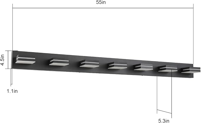 SineRise LED Modern Bathroom Vanity Light Fixtures, Matte Black Modern Acrylic - Image 4