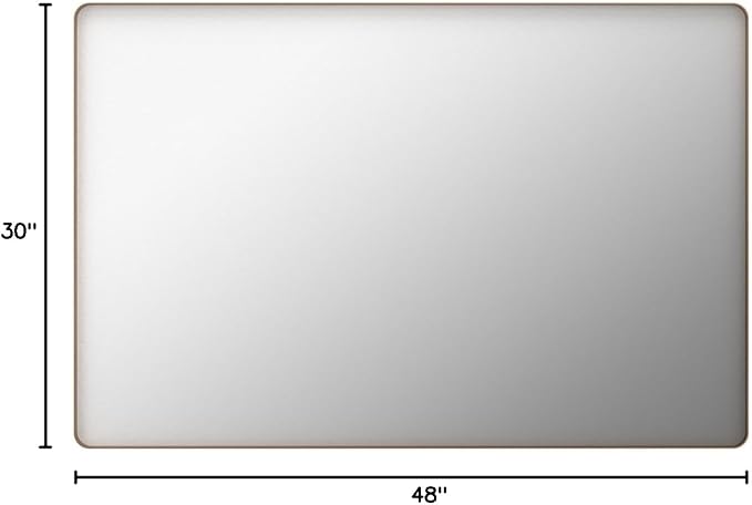 LOAAO 48”X30” Gold Bathroom Mirror, Rounded Rectangle Gold Frame Mirror - Image 9