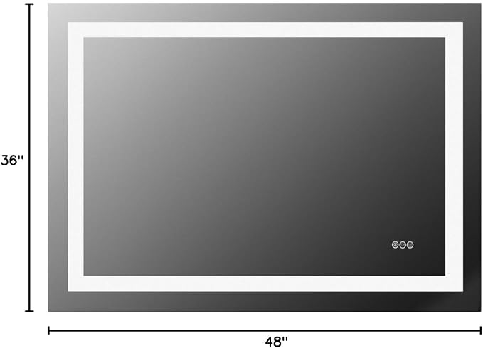 LOAAO 48"X36" LED Bathroom Mirror - Image 8