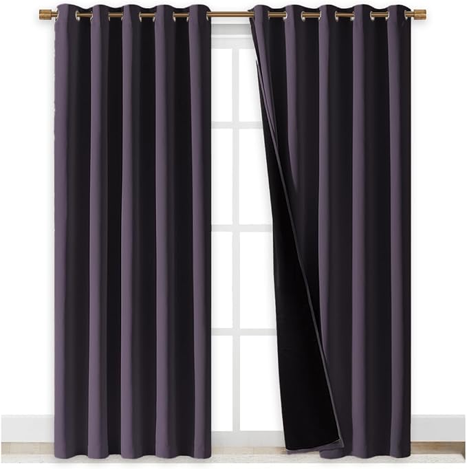 NICETOWN 100% Blackout Window Curtain Panels, 2 Pieces, Cold and Full Light - Image 2