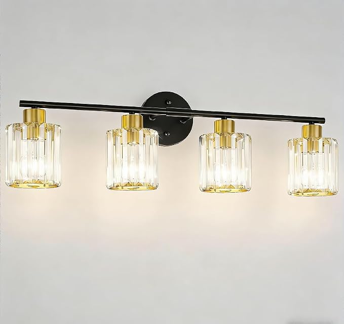 Crystal Bathroom Light Fixtures, Bathroom Lighting Fixtures Over Mirror by Kvhiiw