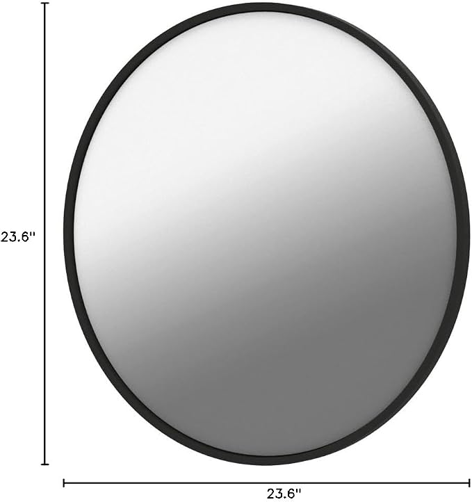 HARRITPURE Round Mirror 24 Black Wall Mounted Circle Mirrors Vanity Mirror - Image 10