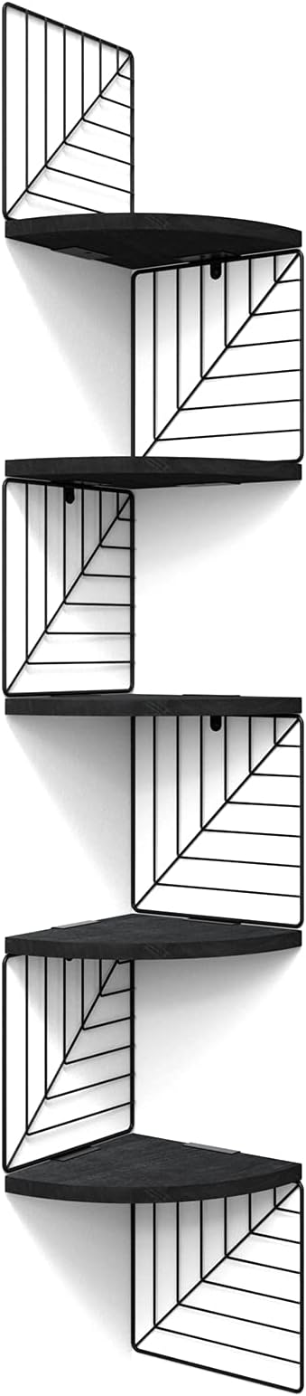 Love-KANKEI Corner Shelf Wall Mount of 5 Tier Rustic Wood Floating Shelves Wall by Love-KANKEI