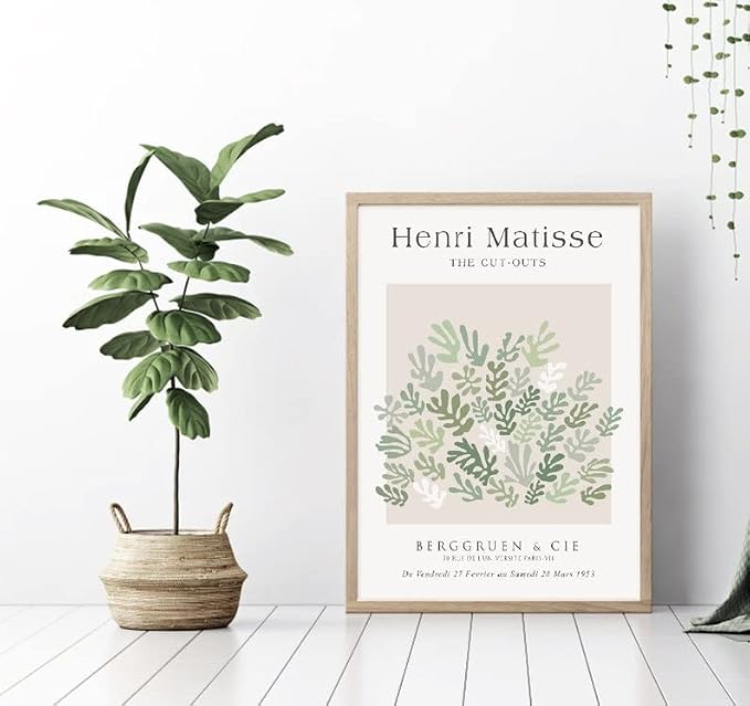 Unframed Sage Green Wall Art Set of 3, 12x16IN Abstract Matisse Wall Decor - Image 4