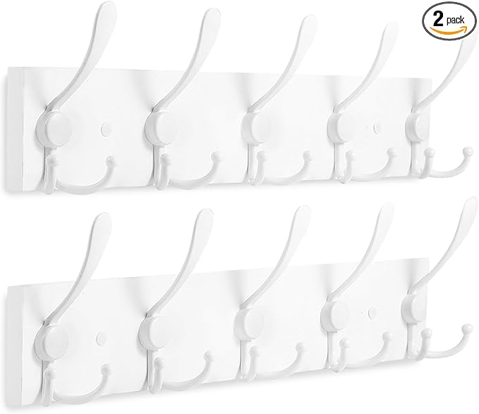 Kuhome 2pcs Coat Rack Wall Mount Coat Hooks Wooden Hat Rack by Kuhome