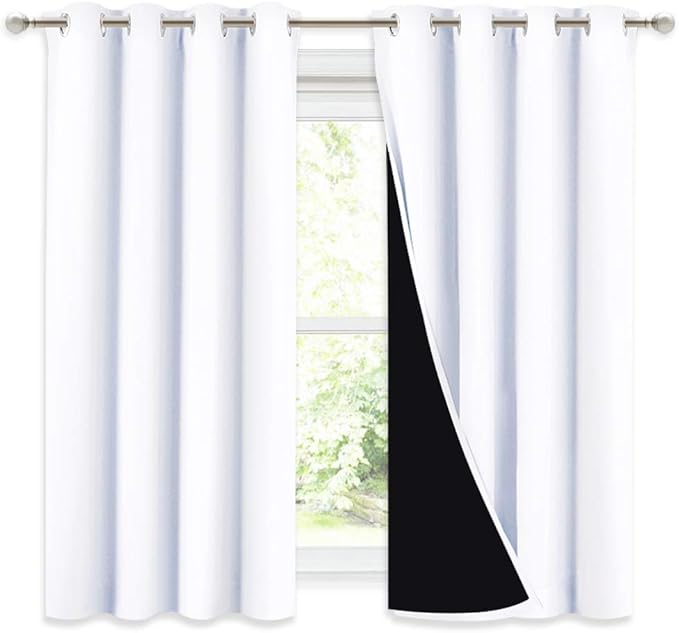 NICETOWN 100% Blackout Curtains 54 inches Long, Double-Deck Completely Blackout by NICETOWN